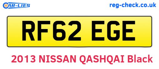 RF62EGE are the vehicle registration plates.