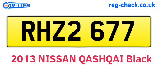 RHZ2677 are the vehicle registration plates.