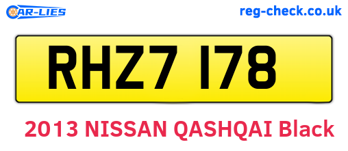 RHZ7178 are the vehicle registration plates.