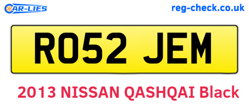 RO52JEM are the vehicle registration plates.