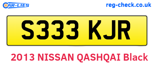 S333KJR are the vehicle registration plates.
