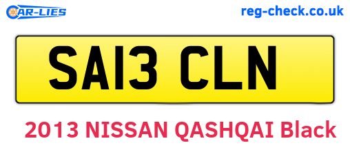 SA13CLN are the vehicle registration plates.