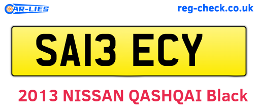 SA13ECY are the vehicle registration plates.
