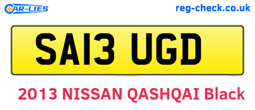 SA13UGD are the vehicle registration plates.