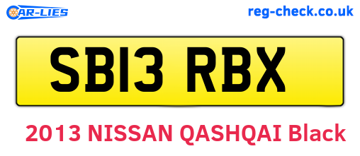 SB13RBX are the vehicle registration plates.