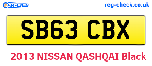 SB63CBX are the vehicle registration plates.