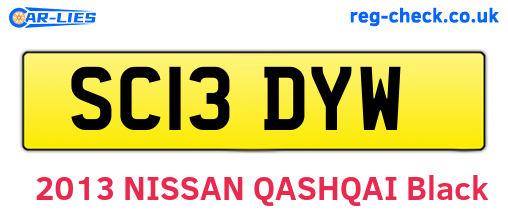 SC13DYW are the vehicle registration plates.