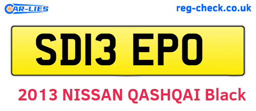 SD13EPO are the vehicle registration plates.