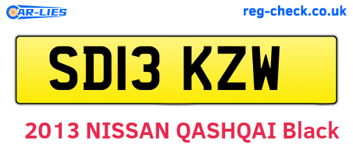 SD13KZW are the vehicle registration plates.