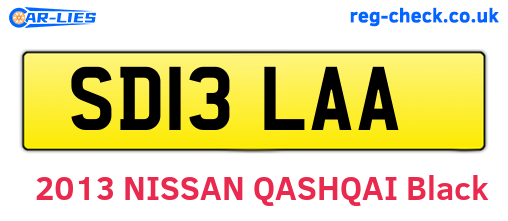 SD13LAA are the vehicle registration plates.
