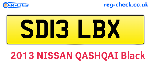 SD13LBX are the vehicle registration plates.