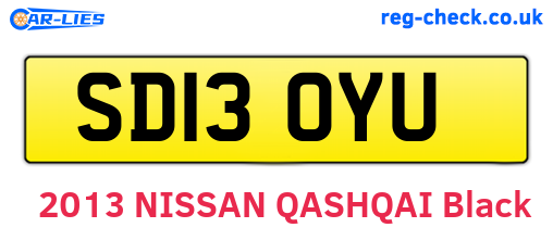SD13OYU are the vehicle registration plates.
