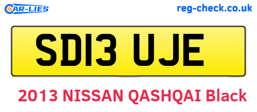 SD13UJE are the vehicle registration plates.