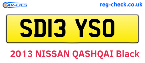 SD13YSO are the vehicle registration plates.