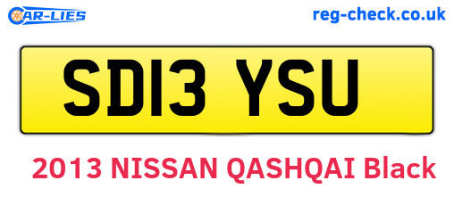 SD13YSU are the vehicle registration plates.