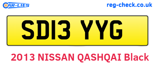 SD13YYG are the vehicle registration plates.