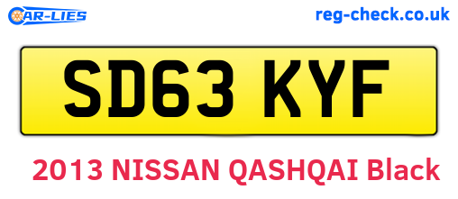 SD63KYF are the vehicle registration plates.