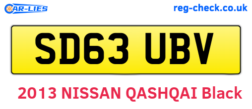 SD63UBV are the vehicle registration plates.