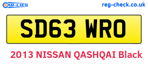SD63WRO are the vehicle registration plates.