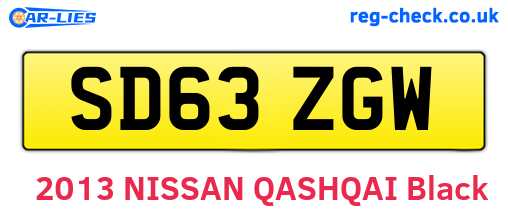 SD63ZGW are the vehicle registration plates.