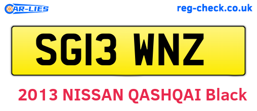 SG13WNZ are the vehicle registration plates.