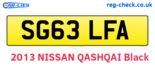 SG63LFA are the vehicle registration plates.