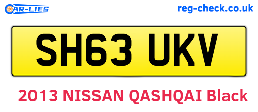 SH63UKV are the vehicle registration plates.