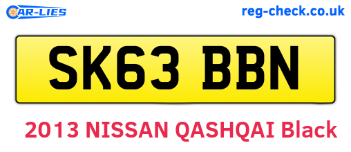 SK63BBN are the vehicle registration plates.