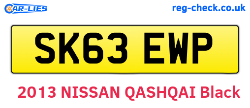 SK63EWP are the vehicle registration plates.