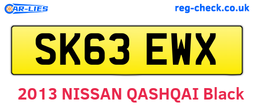 SK63EWX are the vehicle registration plates.