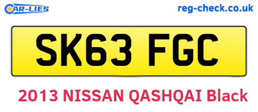 SK63FGC are the vehicle registration plates.