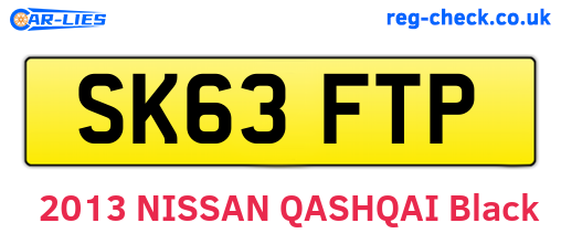 SK63FTP are the vehicle registration plates.