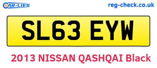 SL63EYW are the vehicle registration plates.