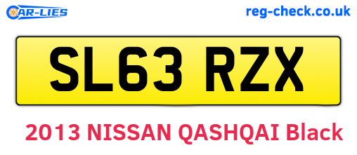 SL63RZX are the vehicle registration plates.
