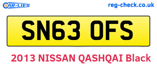 SN63OFS are the vehicle registration plates.