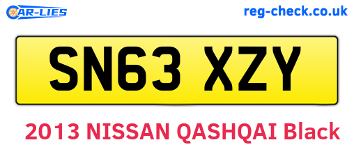 SN63XZY are the vehicle registration plates.
