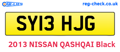 SY13HJG are the vehicle registration plates.