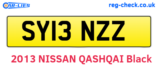 SY13NZZ are the vehicle registration plates.