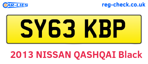SY63KBP are the vehicle registration plates.