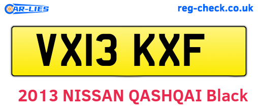 VX13KXF are the vehicle registration plates.