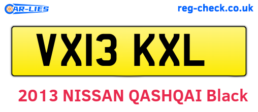 VX13KXL are the vehicle registration plates.