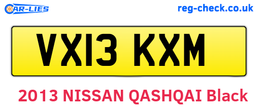 VX13KXM are the vehicle registration plates.