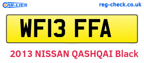 WF13FFA are the vehicle registration plates.
