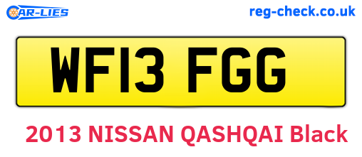 WF13FGG are the vehicle registration plates.