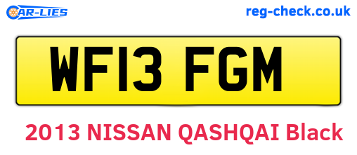 WF13FGM are the vehicle registration plates.