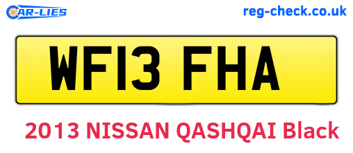 WF13FHA are the vehicle registration plates.