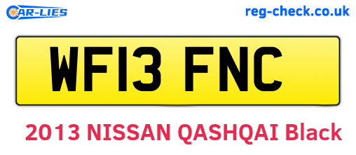 WF13FNC are the vehicle registration plates.