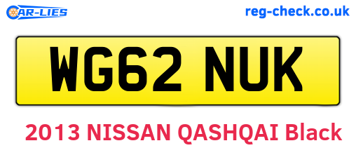 WG62NUK are the vehicle registration plates.