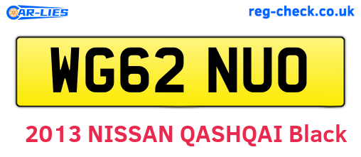 WG62NUO are the vehicle registration plates.