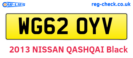 WG62OYV are the vehicle registration plates.